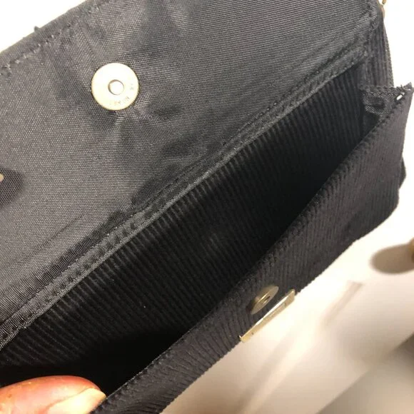 Longaberger wallet / shoulder bag, material is black corduroy and faux leather - Picture 6 of 11